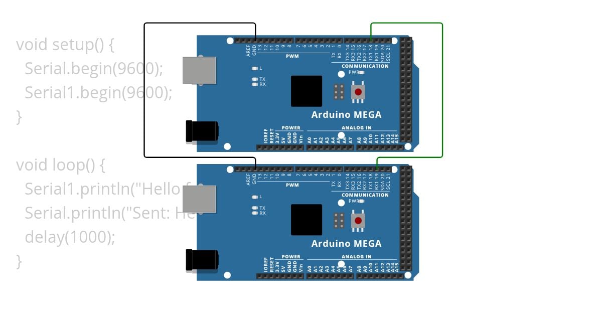 Two arduino UART trail simulation