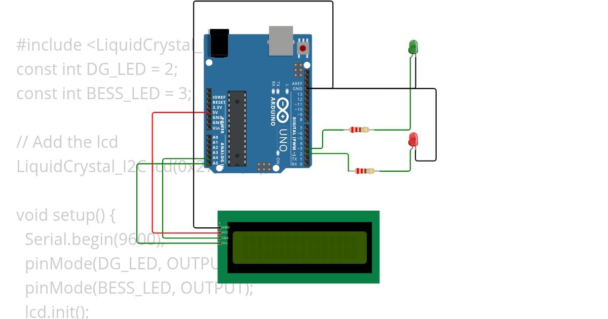 DG & BESS Operation Control Scheme with LCD Display simulation