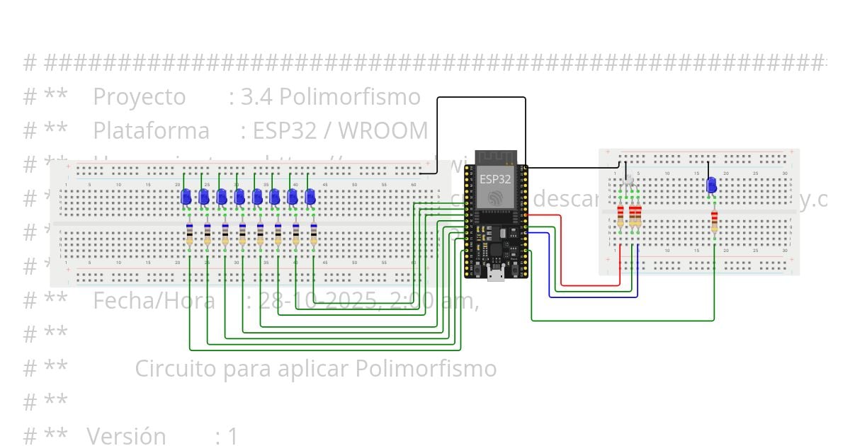 3_4 Polimorfsmo Alumno Led, Torreta, RGB Herencia simulation