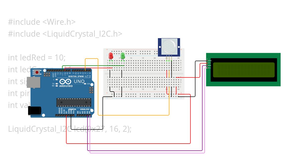 Motion sensor + LCD simulation