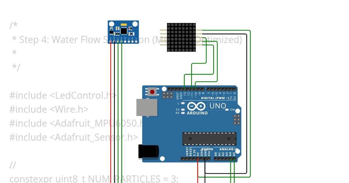 자이로+물방울led simulation