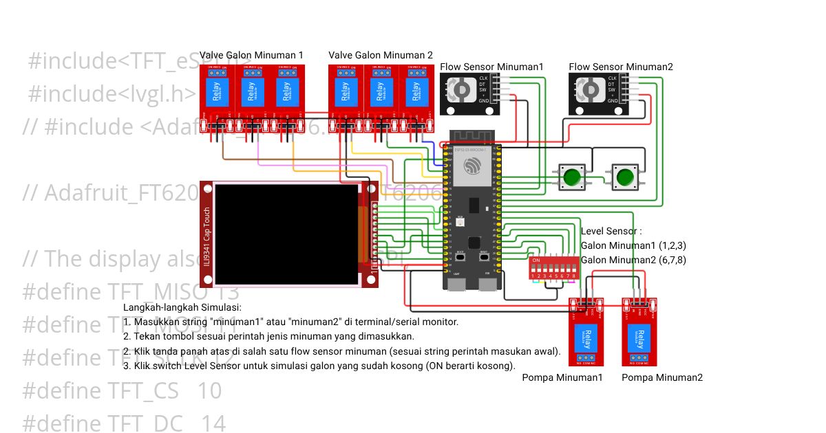 Dispenser 6 Galon LCD simulation