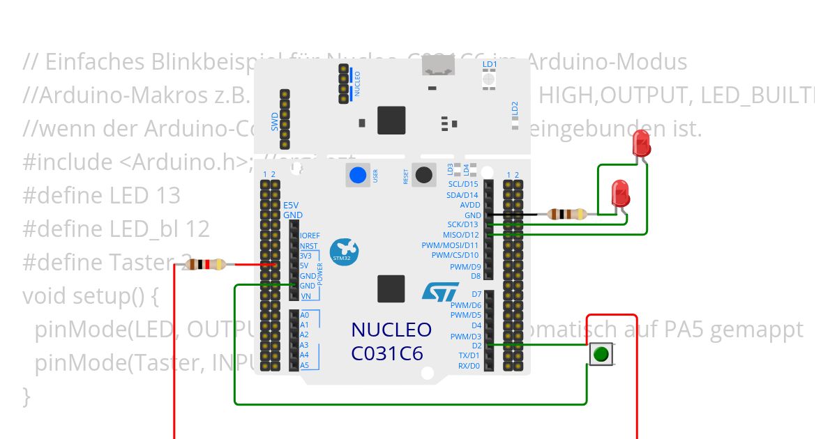 ST Nucleo - Blink simulation