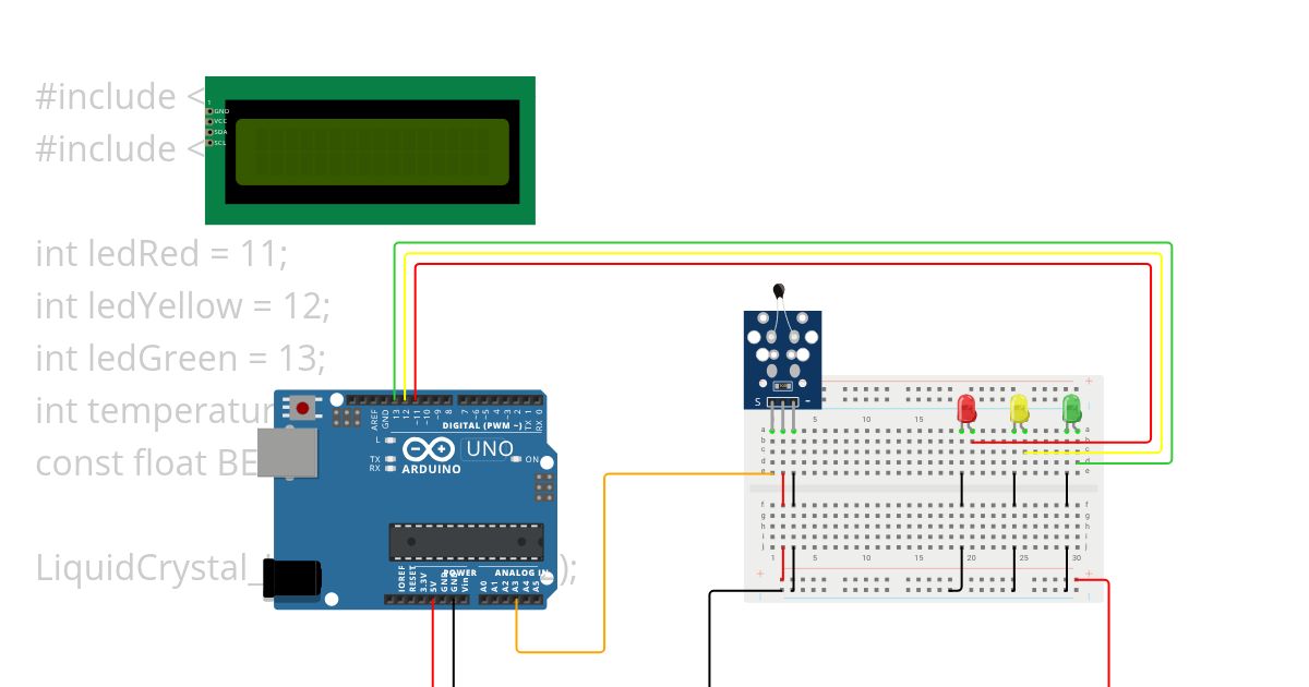 Temp sensor + LCD simulation