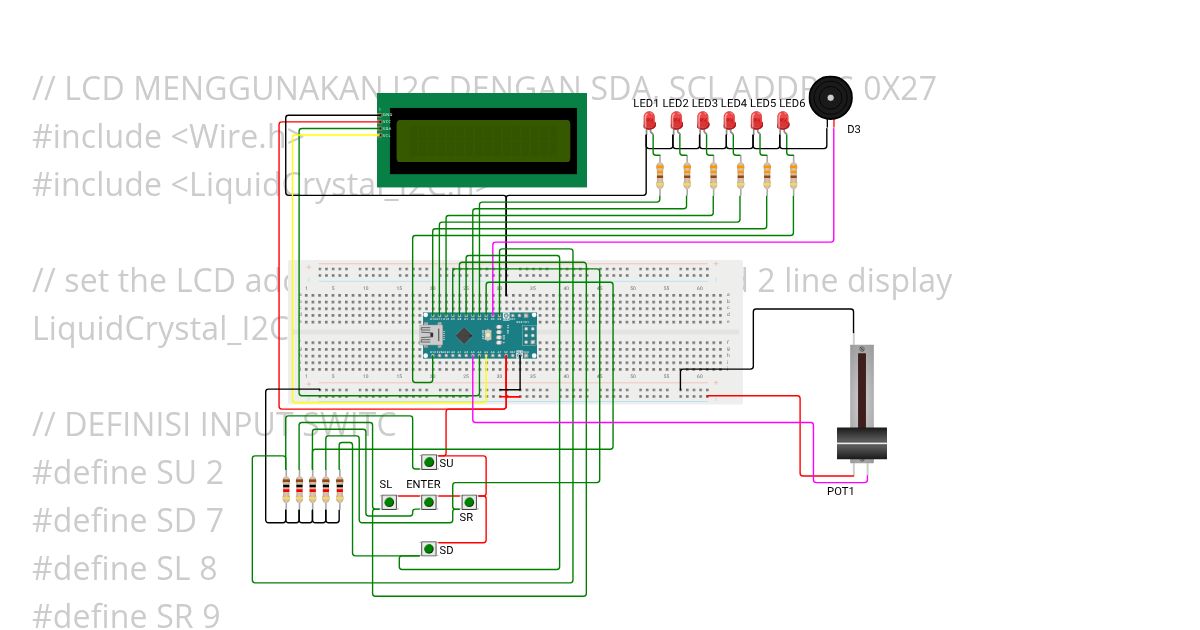 LCD I2C with Arduino nano Copy simulation