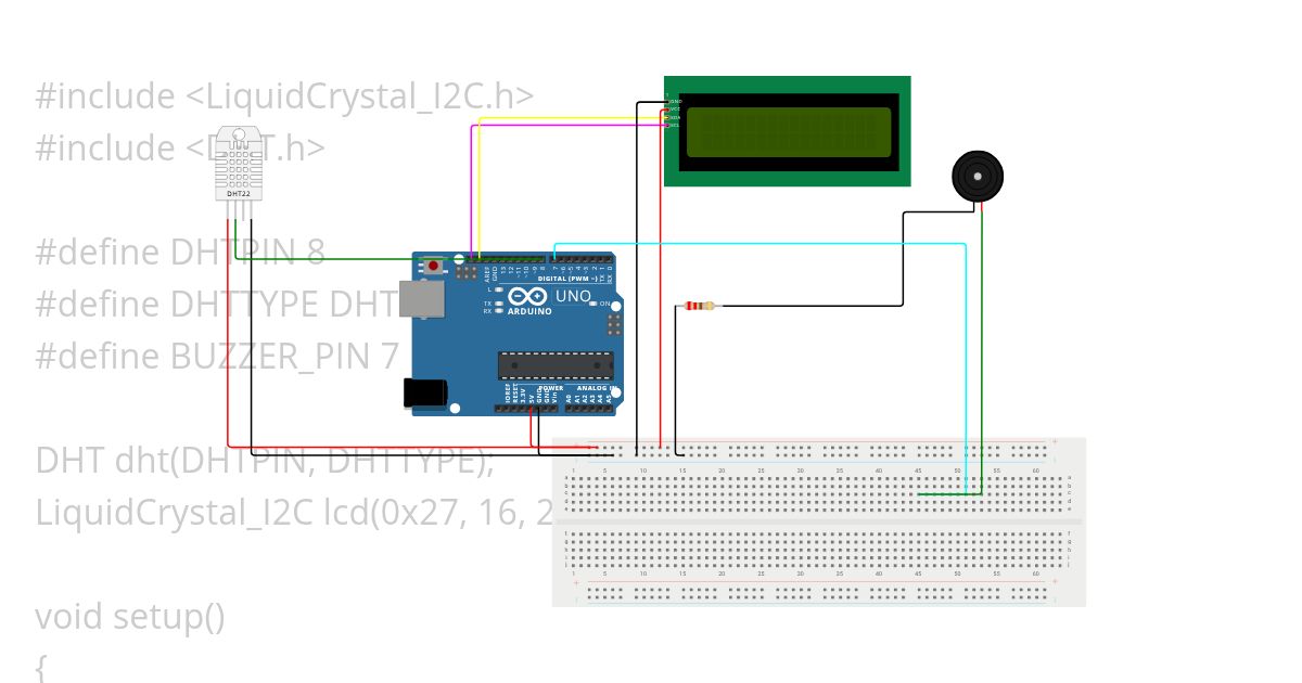 implement a simple control condition using a buzzer Copy simulation