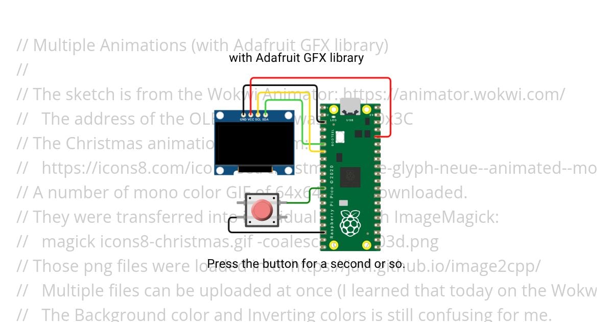 Multiple Animations (with Adafruit GFX library) simulation