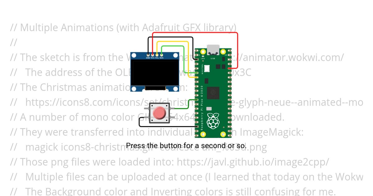 Multiple Animations (with Adafruit GFX library) Copy simulation