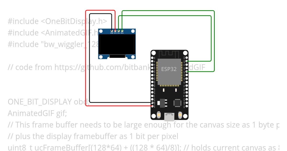 SSD1306 Graphics AnimatedGIF Copy simulation