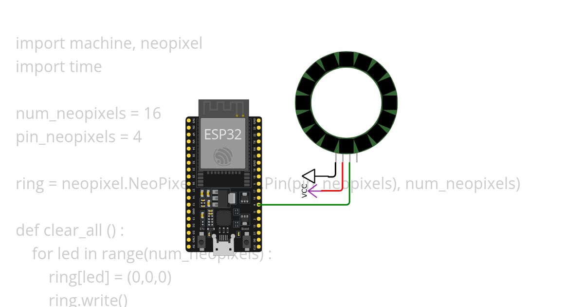 ESP32 Neopixel simulation
