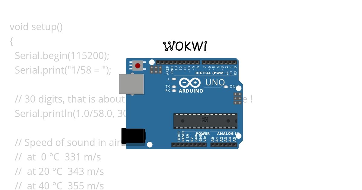 Calculate the distance from the time from a Ultra Sonic Distance Sensor. simulation