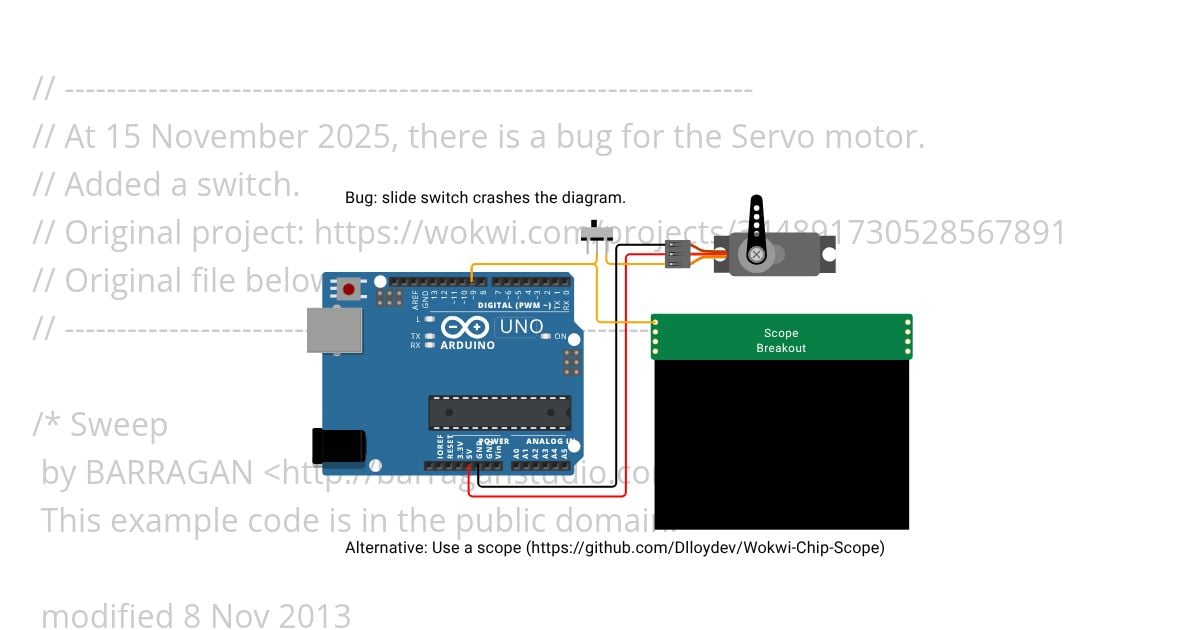 Bug in Servo signal, switch added. simulation