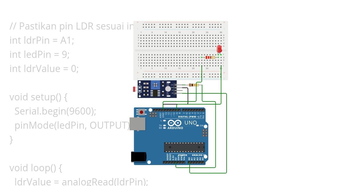 Membaca LDR dengan dibalik nilainya