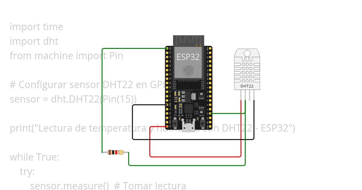 Lectura de sensor DHT22 simulation