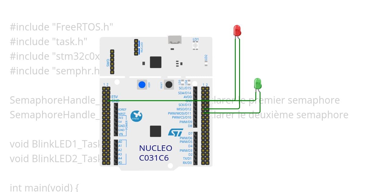STM32 freertos TP3- sémaphore simple Etu Copy