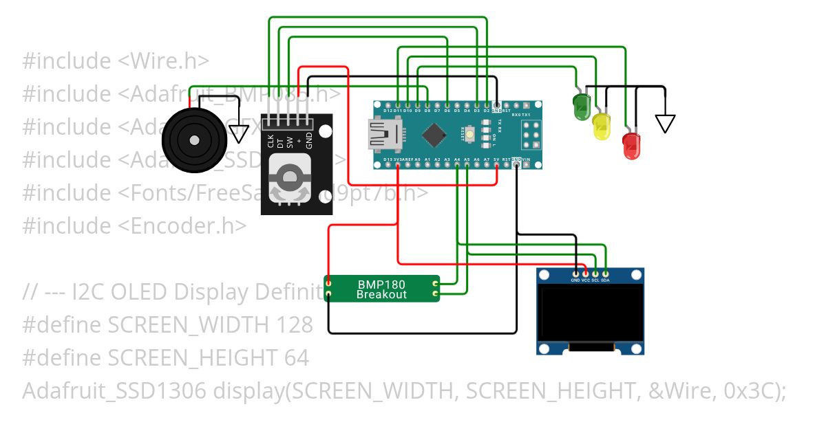 bmp180 Arduino rotary encoder simulation