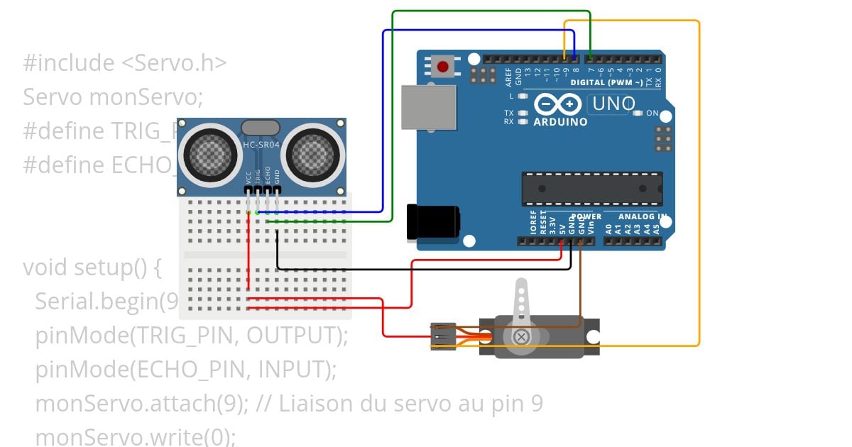 ultrasonic_servo_arduino simulation