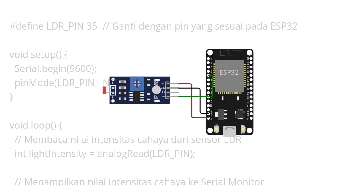 ESP32 LDR SENSOR Copy simulation